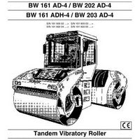 Bomag BW 161, BW 202, BW 203 AD-4/ADH-4 Tandem Vibratory Roller Operation and Maintenance Instructions