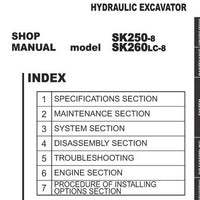 Kobelco SK250-8, SK260LC-8 Hydraulic Excavator Shop Manual - S5LQ0014E02