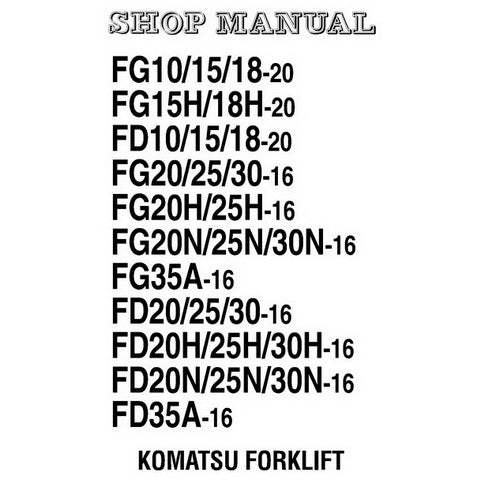 Komatsu AX50-BX50 Series Forklift Truck Shop Manual - SM-BEB16E1-02