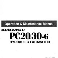 Komatsu PC20-6, PC30-6 Hydraulic Excavator Operation & Maintenance Manual - SEAM02250602