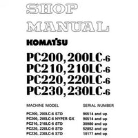 Komatsu PC200-6, PC200LC-6, PC210-6, PC210LC-6, PC220-6, PC220LC-6, PC230-6, PC230LC-6 Hydraulic Excavator Shop Manual - SEBM010106