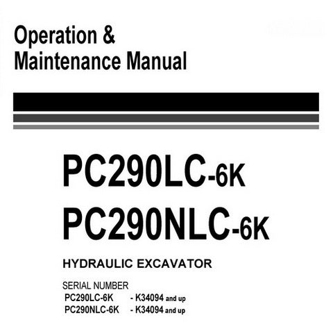 Komatsu PC290LC-6K, PC290NLC-6K Hydraulic Excavator Operation & Maintenance Manual (K34094 and up) - EEAM010303