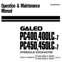 Komatsu PC400-7, PC400LC-7, PC450-7, PC450LC-7 Galeo Hydraulic Excavator Operation & Maintenance Manual - SEAM056603P