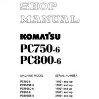 Komatsu PC750-6, PC750SE-6, PC750LC-6, PC800-6, PC800SE-6 Hydraulic Excavator Shop Manual - SEBM025305
