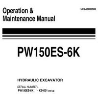 Komatsu PW150ES-6K Hydraulic Excavator Operation & Maintenance Manual (K34001 and up) - UEAM000103