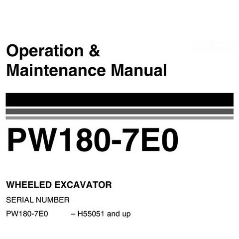 Komatsu PW180-7E0 Hydraulic Excavator Operation & Maintenance Manual (H55051 and up) - VEAM400102