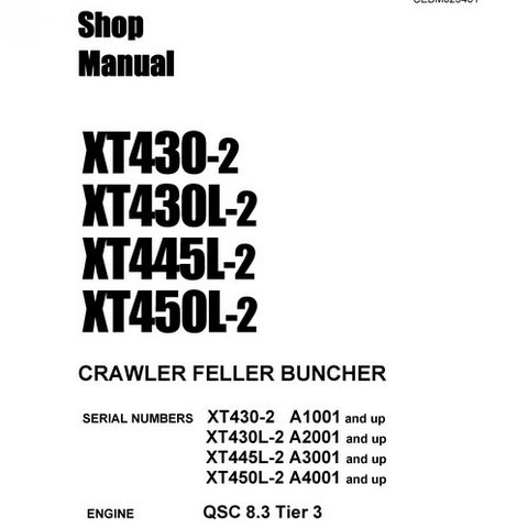 Komatsu XT430-2, XT430L-2, XT445L-2, XT450L-2 Crawler Feller Buncher Shop Manual - CEBM025401